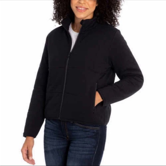 Three Dots Quilted Insulated Mock Neck Jacket Black XL - Picture 9 of 9